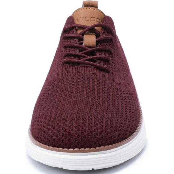 🆕VILOCY Men's Wine Red Casual Dress Oxfords Business Mesh Breathable Sneakers - Picture 3 of 8